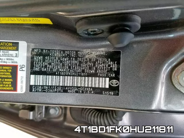4T1BD1FK0HU211811 фото 2