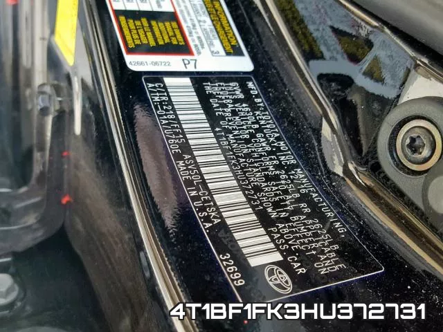 4T1BF1FK3HU372731 фото 2