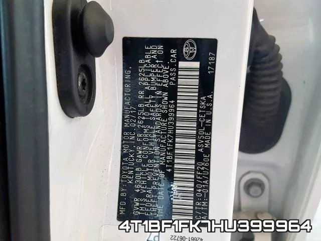 4T1BF1FK7HU399964 фото 2