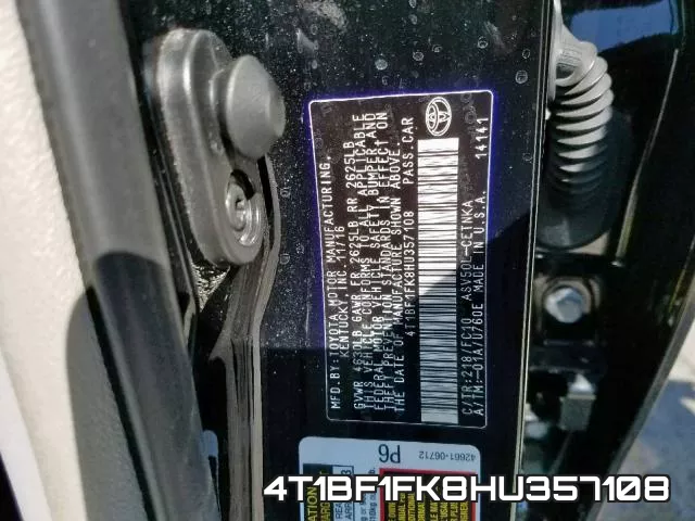 4T1BF1FK8HU357108 фото 2