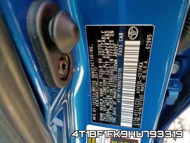 4T1BF1FK9HU793319 фото 2