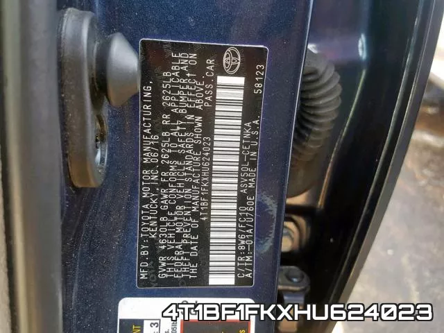 4T1BF1FKXHU624023 фото 2