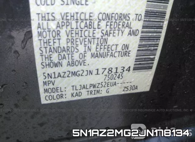 5N1AZ2MG2JN178134 фото 10