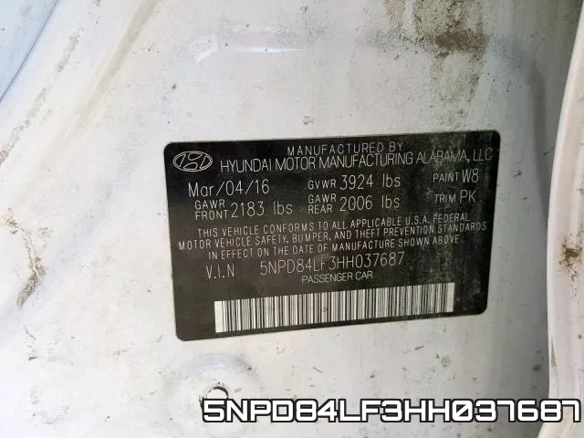 5NPD84LF3HH037687 фото 2