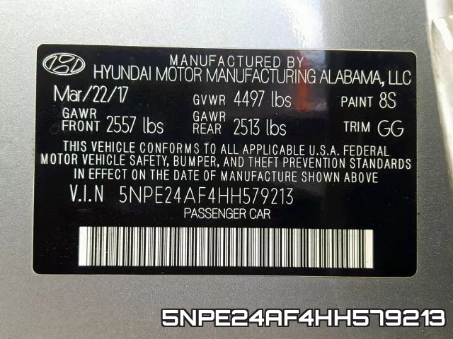 5NPE24AF4HH579213 фото 2
