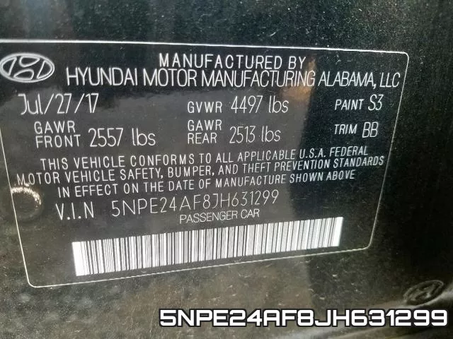 5NPE24AF8JH631299 фото 2