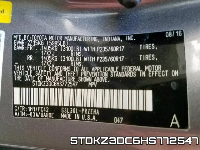 5TDKZ3DC6HS772547 фото 2