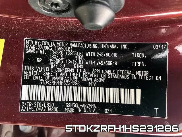5TDKZRFH1HS231286 фото 2