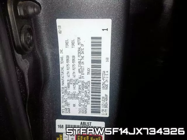 5TFAW5F14JX734326 фото 2