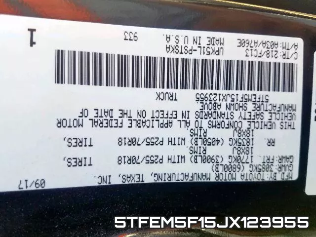 5TFEM5F15JX123955 фото 2