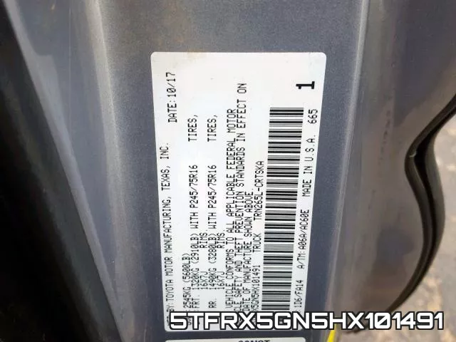 5TFRX5GN5HX101491 фото 2
