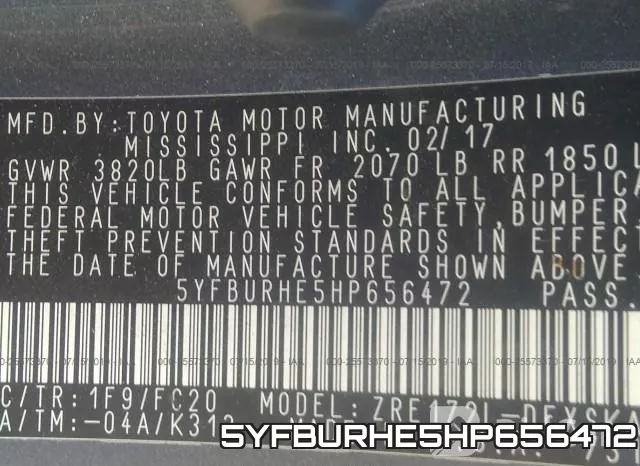 5YFBURHE5HP656472 фото 10