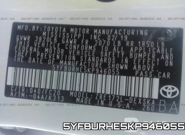 5YFBURHE5KP946055 фото 10