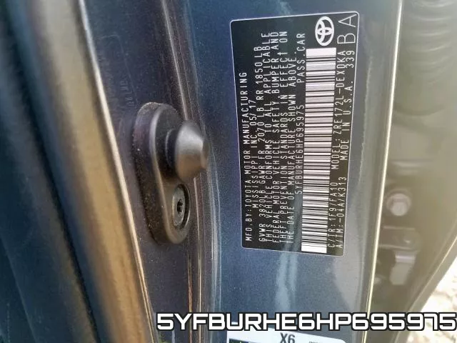 5YFBURHE6HP695975 фото 2