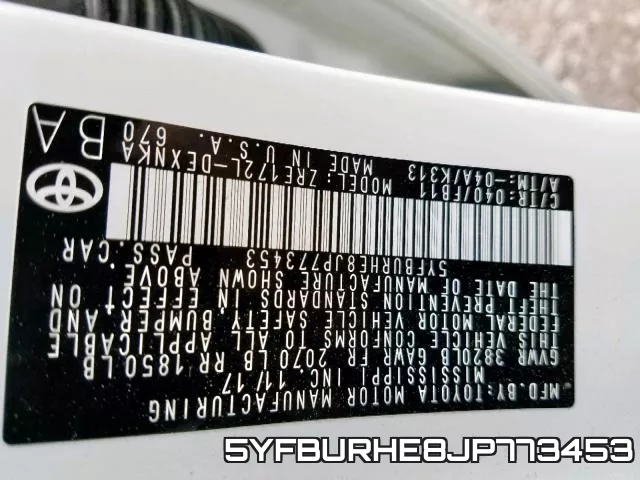 5YFBURHE8JP773453 фото 2