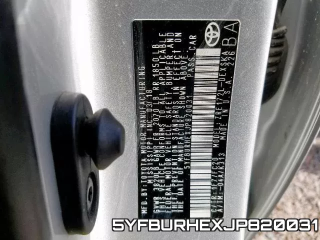 5YFBURHEXJP820031 фото 2