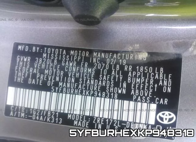 5YFBURHEXKP948318 фото 10