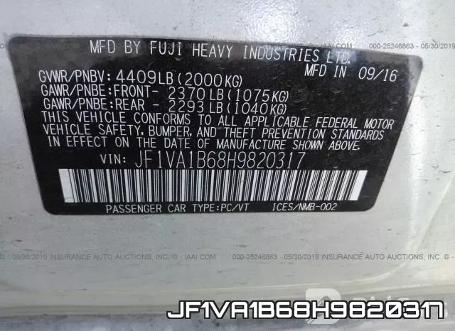 JF1VA1B68H9820317 фото 9
