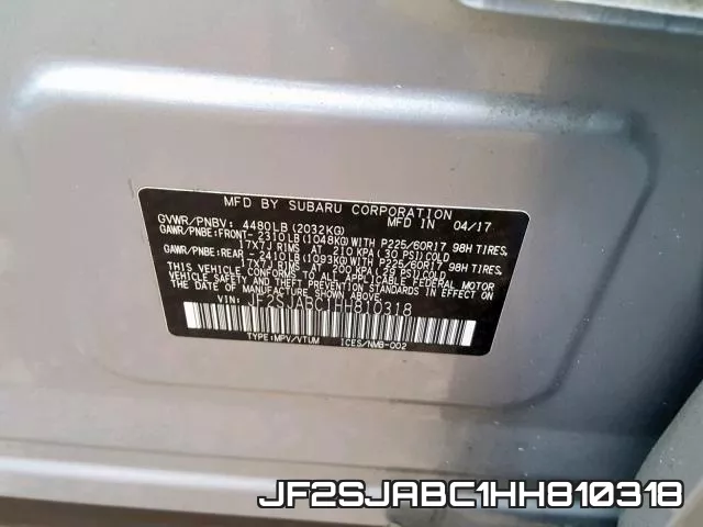 JF2SJABC1HH810318 фото 2
