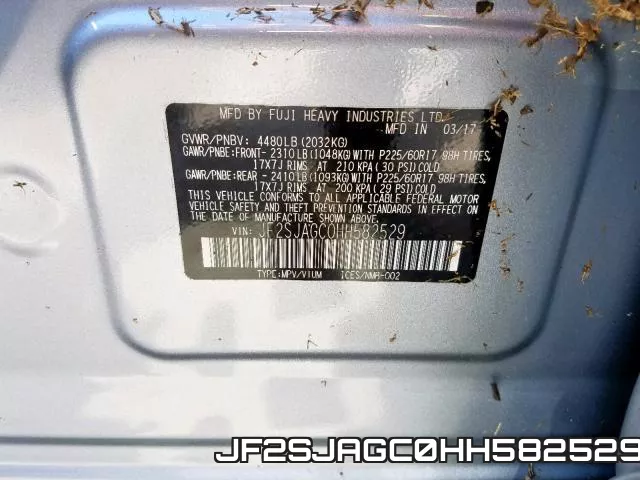 JF2SJAGC0HH582529 фото 2