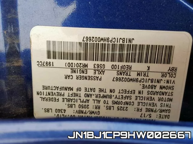 JN1BJ1CP9HW002667 фото 2