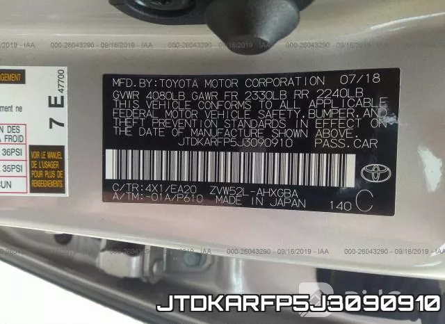 JTDKARFP5J3090910 фото 10