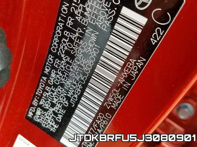 JTDKBRFU5J3080901 фото 2