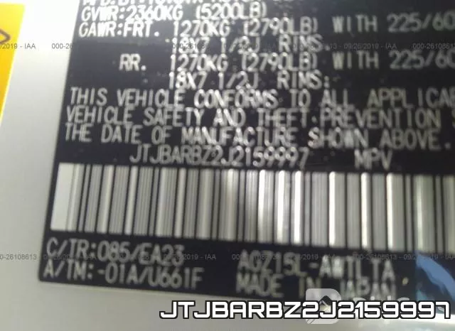 JTJBARBZ2J2159997 фото 10