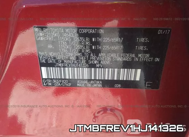 JTMBFREV1HJ141326 фото 10