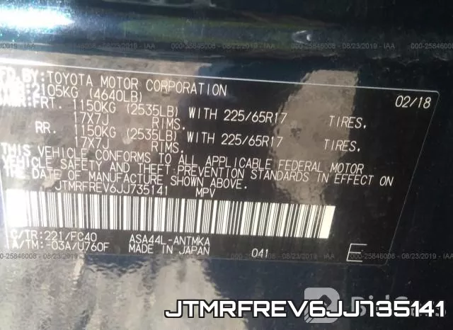 JTMRFREV6JJ735141 фото 10