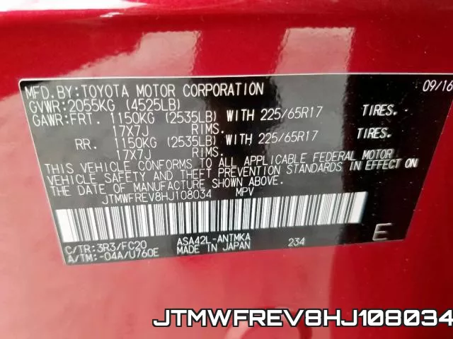 JTMWFREV8HJ108034 фото 2