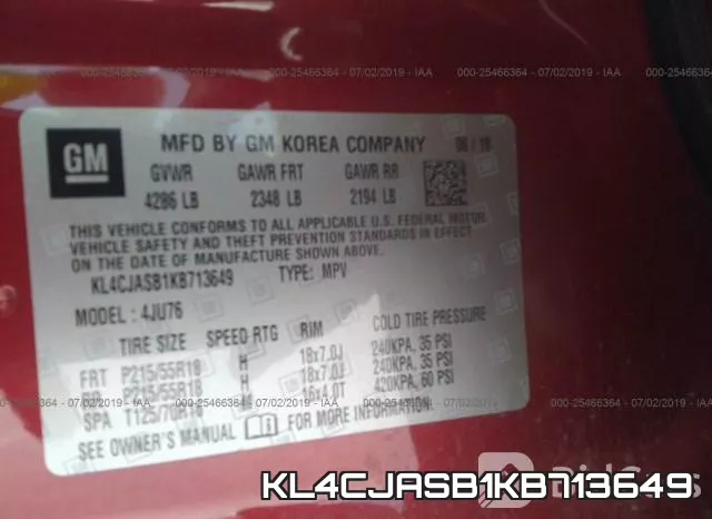 KL4CJASB1KB713649 фото 10