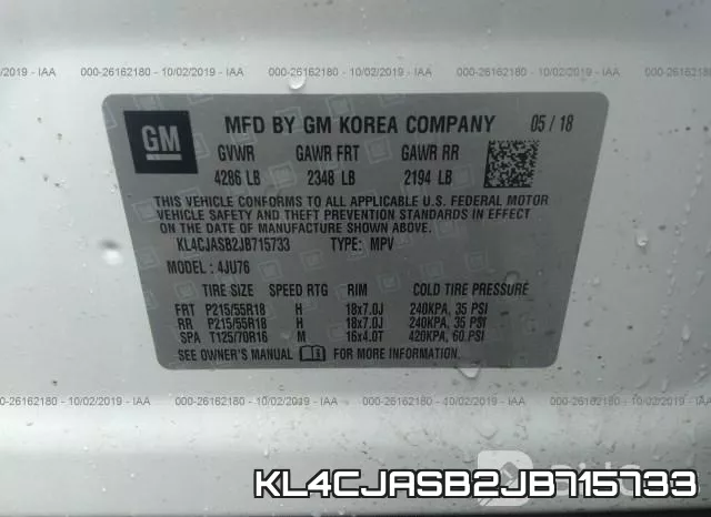 KL4CJASB2JB715733 фото 9