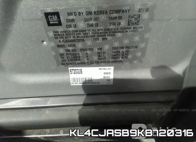 KL4CJASB9KB720316 фото 10