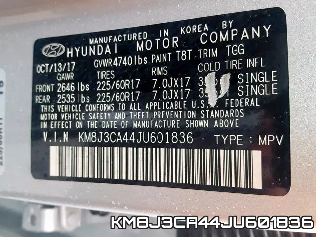 KM8J3CA44JU601836 фото 2