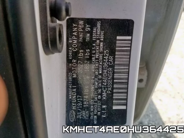 KMHCT4AE0HU364425 фото 2
