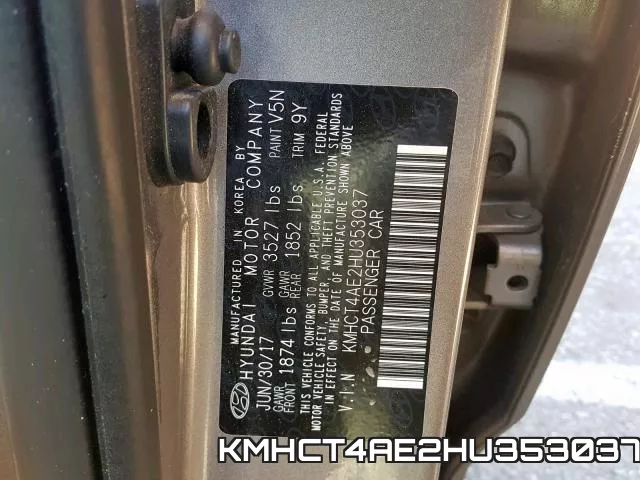 KMHCT4AE2HU353037 фото 2