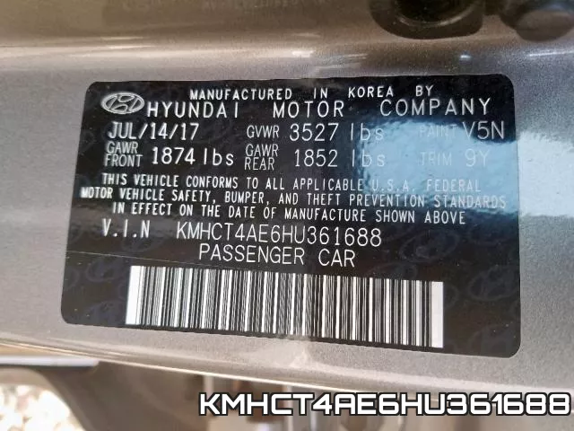 KMHCT4AE6HU361688 фото 2