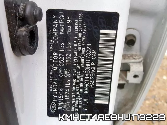 KMHCT4AE8HU173223 фото 2