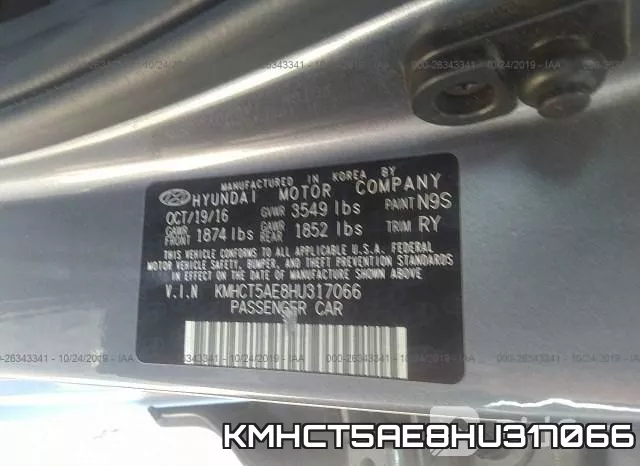 KMHCT5AE8HU317066 фото 10