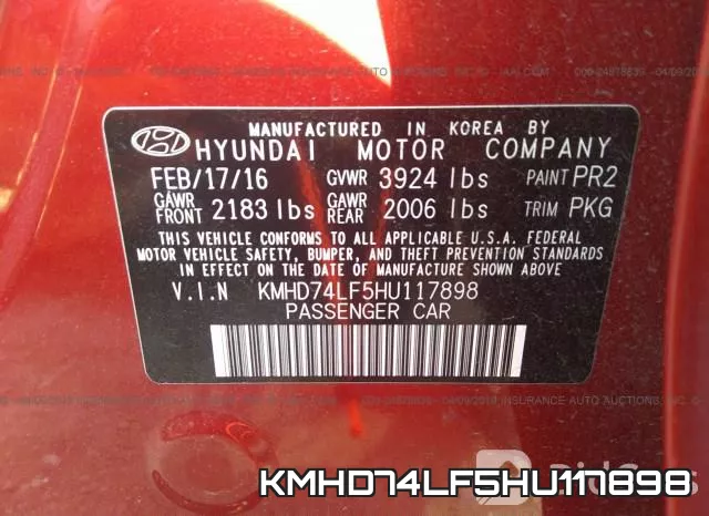 KMHD74LF5HU117898 фото 10