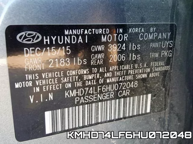 KMHD74LF6HU072048 фото 2