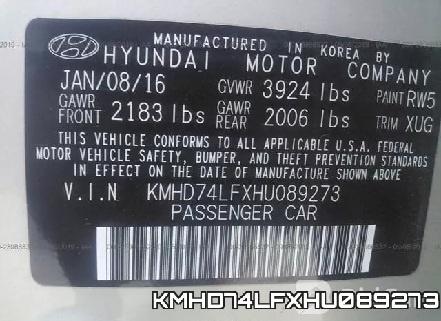 KMHD74LFXHU089273 фото 10