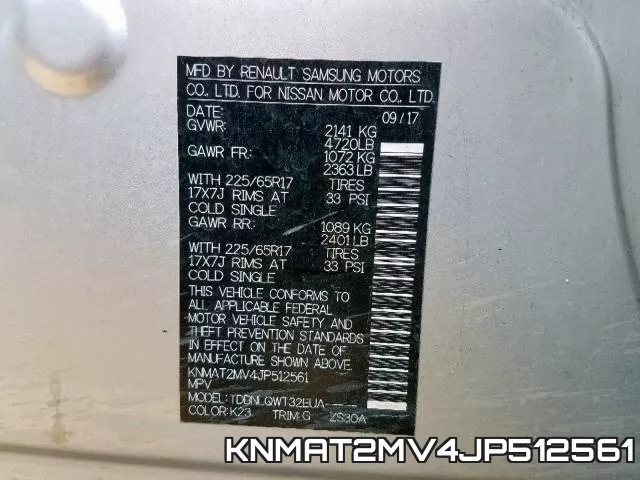 KNMAT2MV4JP512561 фото 2