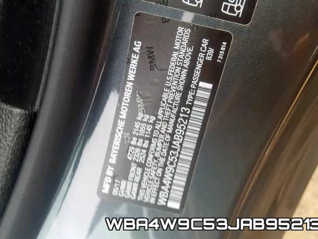 WBA4W9C53JAB95213 фото 2