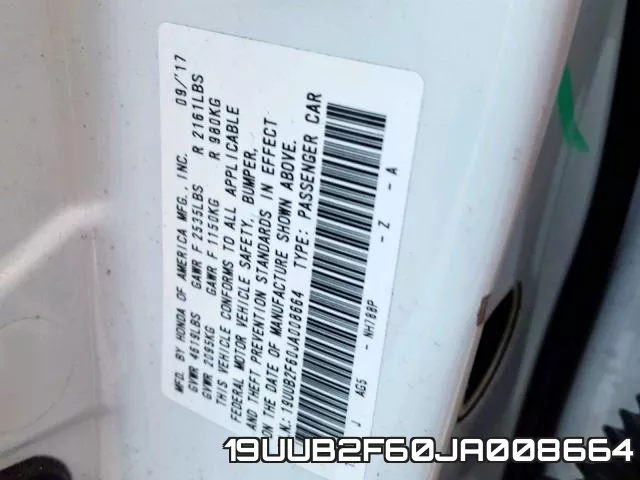 19UUB2F60JA008664 фото 2