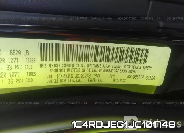 1C4RDJEG1JC101748 фото 10