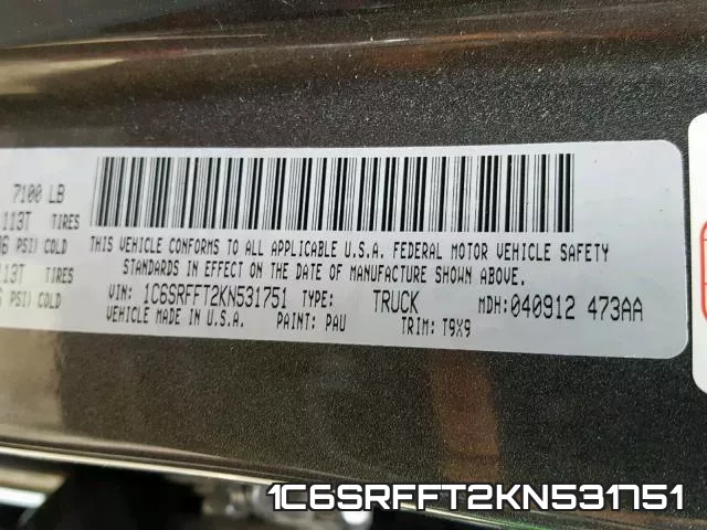 1C6SRFFT2KN531751 фото 2