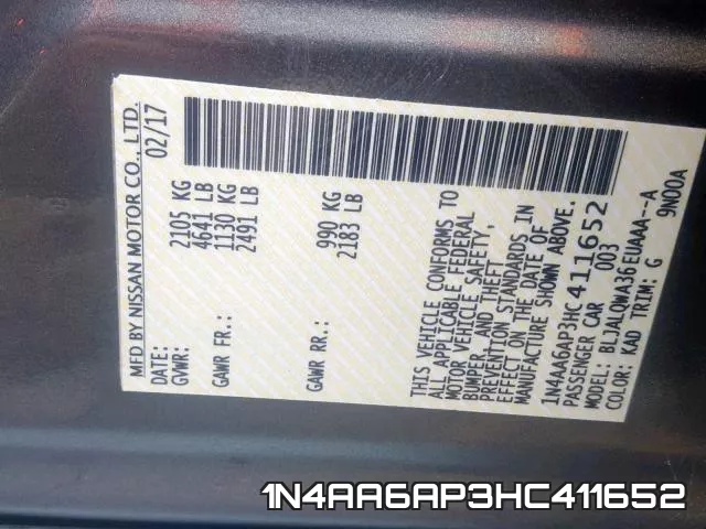 1N4AA6AP3HC411652 фото 2
