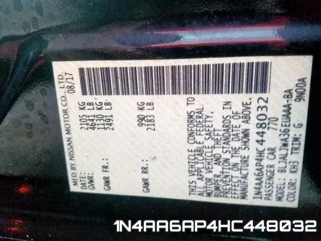 1N4AA6AP4HC448032 фото 2